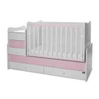 Бебешко легло Lorelli MAXI PLUS NEW 70/160, БЯЛО/ORCHID PINK-3BOX-STUDB.jpeg