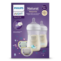Комплект за бебе Philips AVENT, с 2 бр. шишета за хранене Natural Response 260 мл, 1м+, с биберони без протичане, 2 бр. залъгалки Ultra Air, Октоподи-SfkCL.png