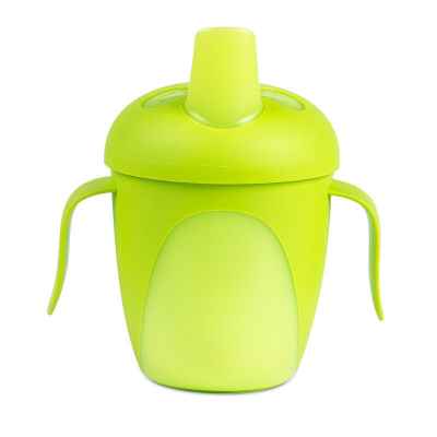 Нетечаща чаша с твърд накрайник и капаче Canpol Tropical Bird 9м+ 240 мл, зелена
