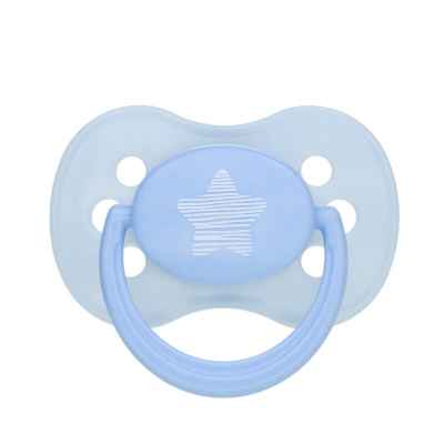 Силиконова залъгалка със симетрична форма Canpol Pastelove 18м+, синя