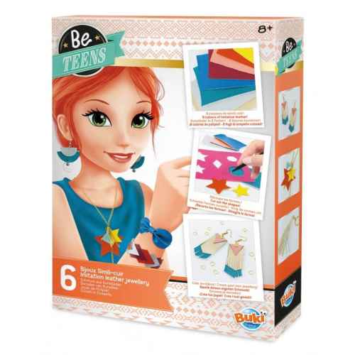 Творчески комплект Buki France, Направи сам бижута от изкуствена кожа, 6 бижута