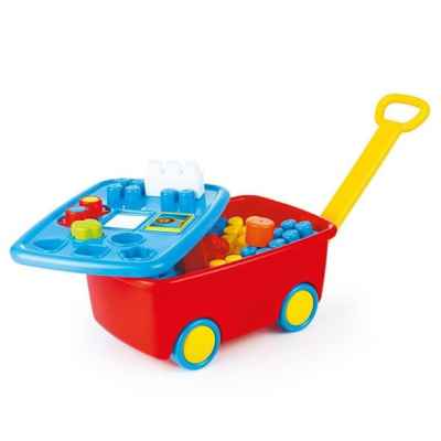 Конструктор Dolu My first trolley със сортер, в количка за дърпане