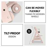 Столче за хранене Hauck Beta+, дървено с колелца и табла за хранене Whitewashed-TgRJg.jpeg