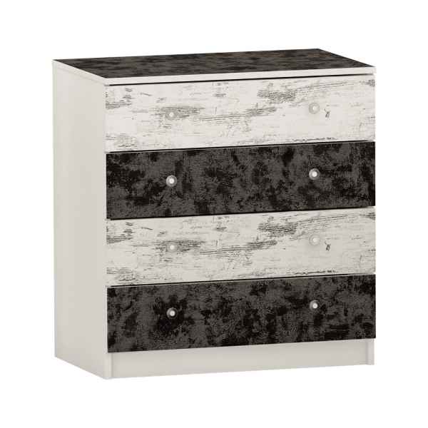 Скрин с четири чекмеджета Arbor №10, Черен + Сив Антик-TzUFz.jpg
