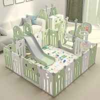 Сгъваема детска ограда с пързалка, люлка и баскетболен кош Feelkids, Мента-U8EDz.jpeg