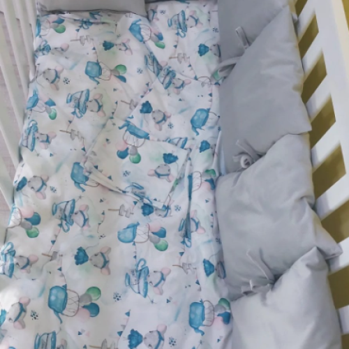Обиколник за кошара Galix  Baby Dreams 6 бр. възглавници, сив