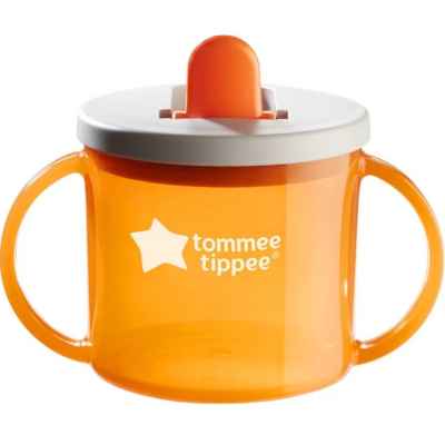 Чаша с твърд накрайник Tommee Tippee FIRST CUP 4 м+, оранжева