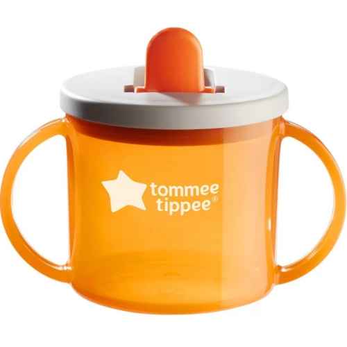 Чаша с твърд накрайник Tommee Tippee FIRST CUP 4 м+, оранжева