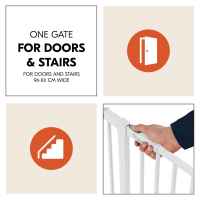 Предпазна преграда за бебе Hauck Clear Step 2 + удължител 21 см, White-Um3zK.jpeg