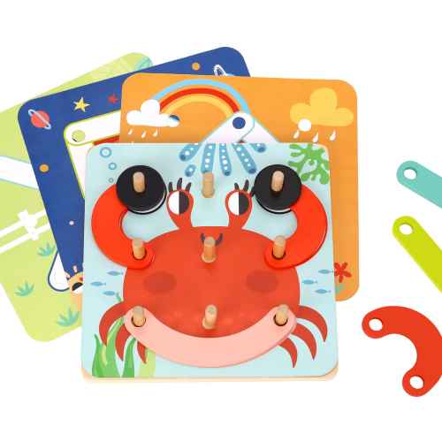 Дървен образователен пъзел 4в1 Tooky toy 24 части