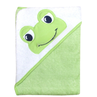 Хавлия с качулка Sunny Kids, Жабка в бяло/зелено-V1fWV.png