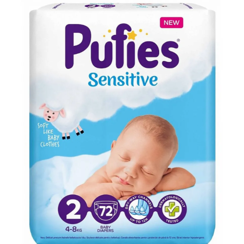 Пелени Pufies Sensitive 2 Mini, 4-8 кг 72 бр.