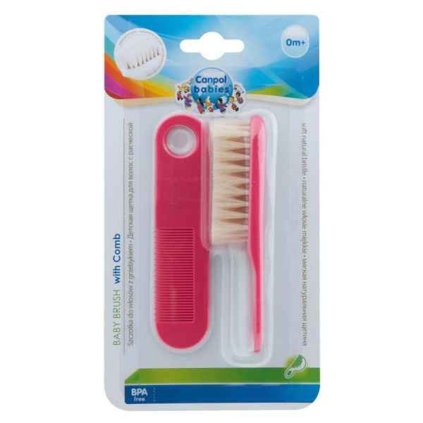 Комплект за коса Canpol с мек естествен косъм, циклама-Vcdga.jpg