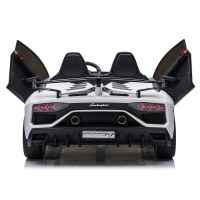 Акумулаторна кола JJ Lamborghini Aventador SVJ 24V, с дрифт функция, двуместна бял металик-Vib75.jpeg
