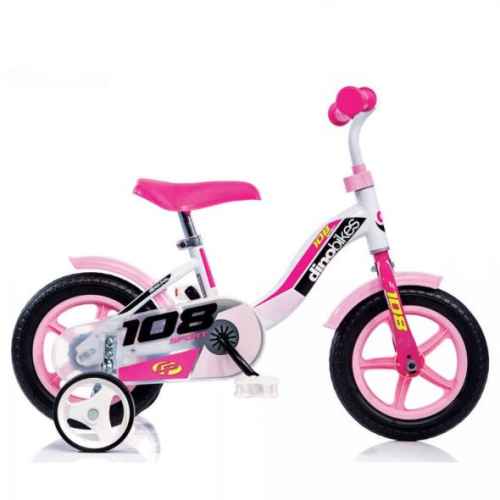 Детски велосипед Dino Bikes 108 SPORT 10, white/pink