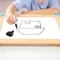 Дървен комплект за игра 2 в 1 Hape, Космически лабиринт и дъска танграм, 15 части-Vr0Fp.jpeg