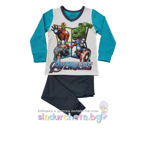Детска пижама Венера, Avengers бял/син