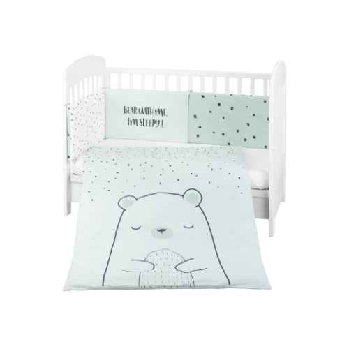 Бебешки спален комплект Kikka Boo 2 части EU style, Bear with me Mint
