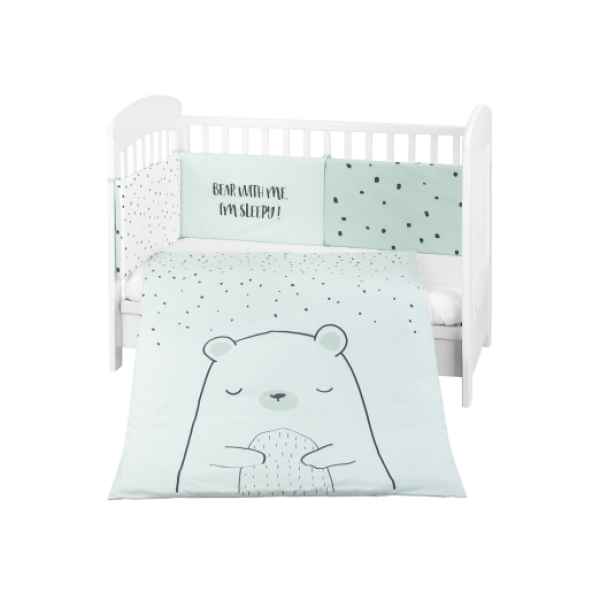 Бебешки спален комплект Kikka Boo 2 части EU style, Bear with me Mint-WCSr8.jpeg