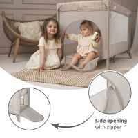 Бебешка кошара 2 нива Lorelli Carina, Pink stars-WEjDo.jpeg