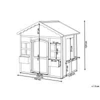 Детска дървена къща Ginger Home, с прозорци и саксии, бяла-WJ1lD.jpeg