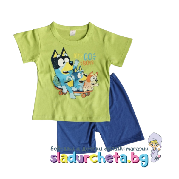 Детска пижама Светли, Блуи цвят грах-WP7cs.png