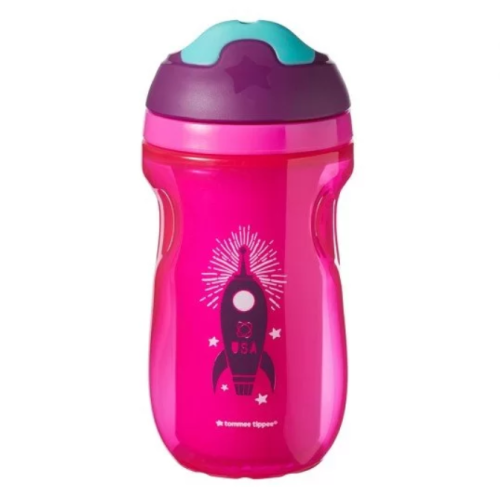 Неразливаща термочаша с твърд накрайник Tommee Tippee 260 мл, Розова