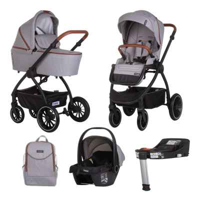 Комбинирана бебешка количка 4в1 Chipolino Престиж, Сива