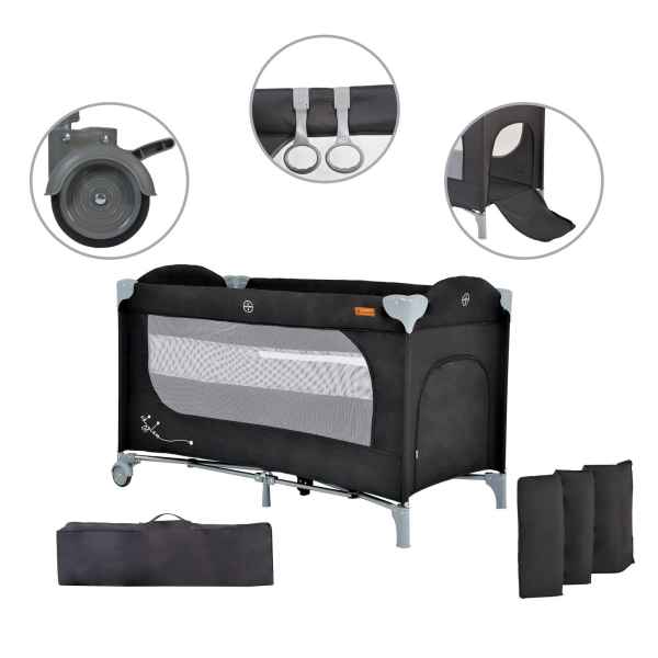 Бебешка кошара Cangaroo Skyglow 2, черна-WnkAY.jpg