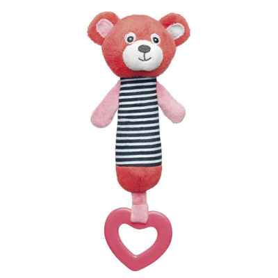 Мека играчка с дрънкалка 0м+ Canpol Bears, корал