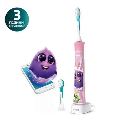 Детска звукочестотна четка за зъби For Kids с вграден Bluetooth Philips Sonicare, розова