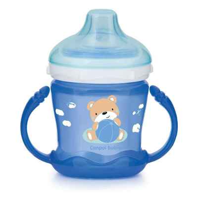Нетечаща чаша с дръжки и мек накрайник Canpol Sweet 9м+ 230 мл, синя