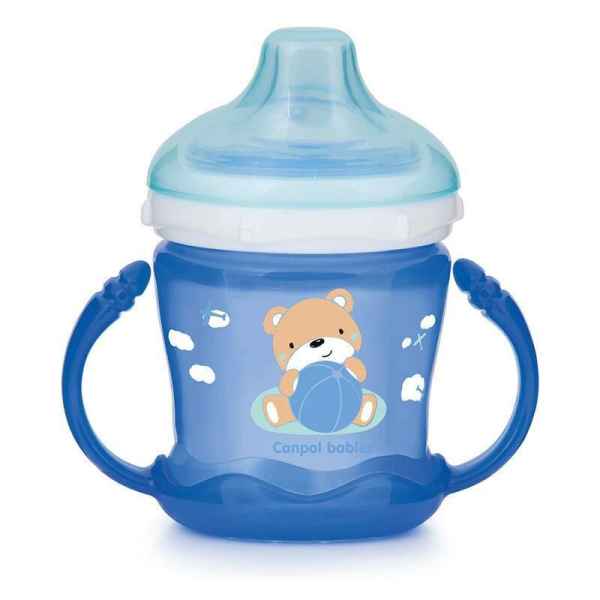 Нетечаща чаша с дръжки и мек накрайник Canpol Sweet 9м+ 230 мл, синя-XZFZM.jpg