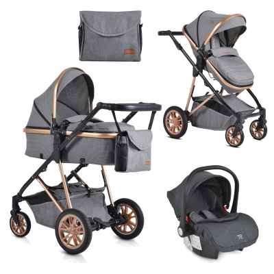 Комбинирана бебешка количка 4в1 Moni Midas, сива