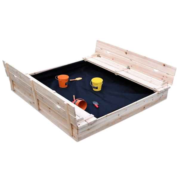Голям детски пясъчник Ginger Home, с пейки и сгъваем капак 157x157x21см-Xl36J.jpeg