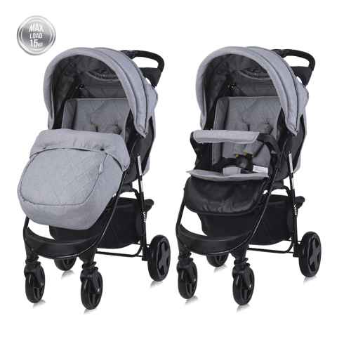 Лятна бебешка количка Lorelli Olivia с покривало, Cool grey