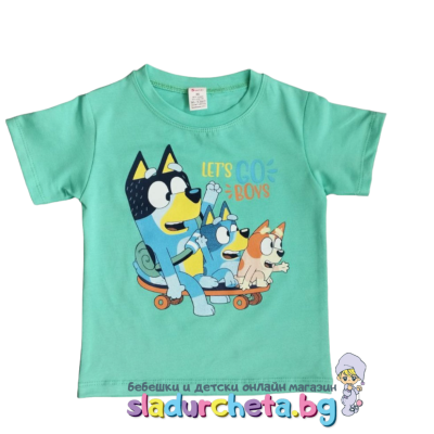 Детска тениска Светли, Блуи зелена