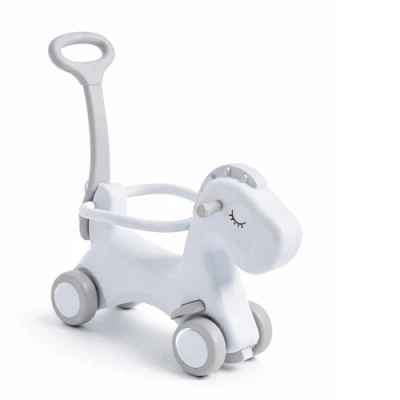 Детска люлка-конче за яздене с дръжка за бутане Feelkids, сива