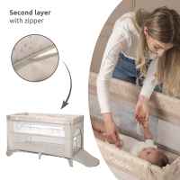 Бебешка кошара 2 нива Lorelli Carina, Green stars-Yn94v.jpeg