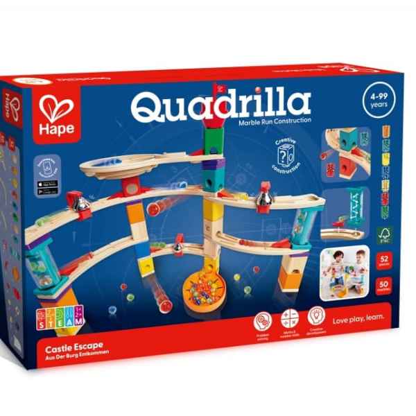 Комплект дървена писта Hape, Quadrilla, Бягство от замъка, 52 части-YyC8O.jpeg