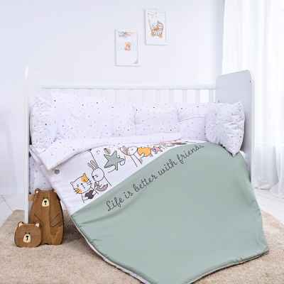 Сет Lorelli 5 части + голям обиколник, Happy friends mint