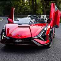 Акумулаторна кола JJ Lamborghini Sian 4x4 24V, двуместна червен металик-ZBlYo.jpeg