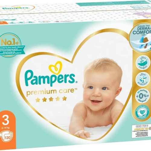 Еднократни памперси Pampers Premium Care 3 Midi, 6-10 кг 120 бр.