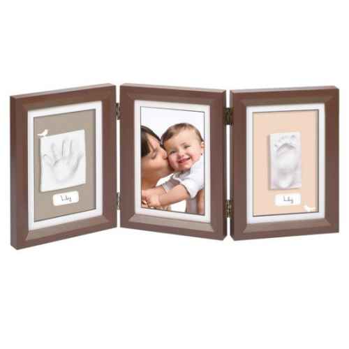 Рамка от 3 части за  2 отпечатъка и снимка Baby Art My Baby Touch, кафява