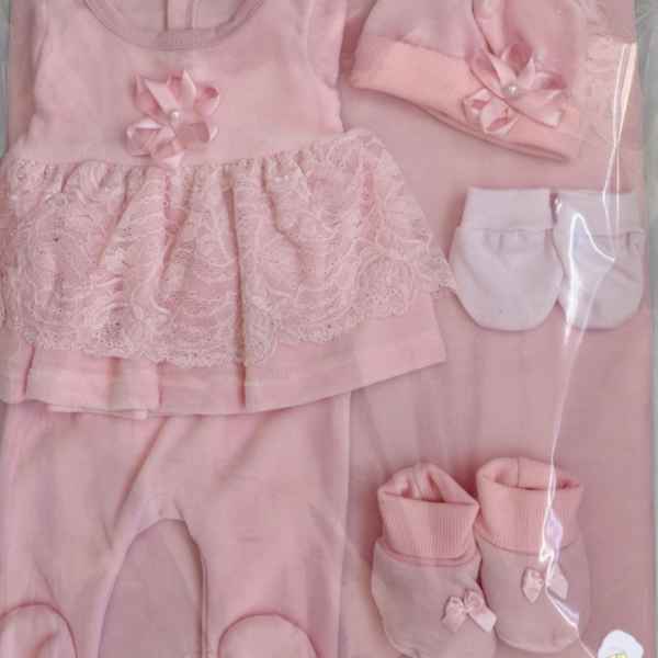 Комплект за изписване Светли, Дантела с цвете в розово-ZgnjA.jpeg