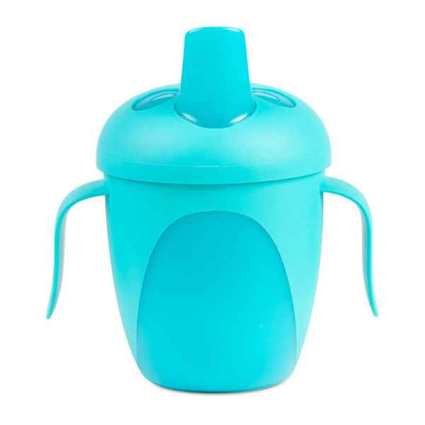 Нетечаща чаша с твърд накрайник и капаче Canpol Tropical Bird 9м+ 240 мл, тюркоаз-ZoTb6.jpg