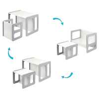 Детска маса и стола 3 в 1 Ginger Home Монтесори, дървена бяло и сиво-Zue3g.jpeg