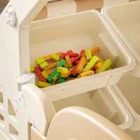 Пластмасова детска къщичка за игра с маса за конструктори Feelkids, бяла-ZvVG1.jpeg