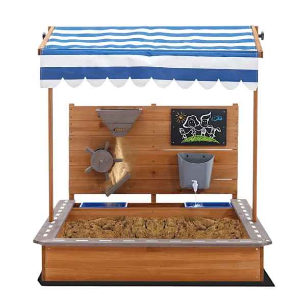 Детски дървен пясъчник Ginger Home, с регулируем покрив и аксесоари-a6WEK.jpeg