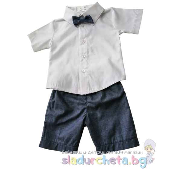 Комплект от 3 части Baby Dji - риза, къс панталон и папионка-aBDP9.jpeg
